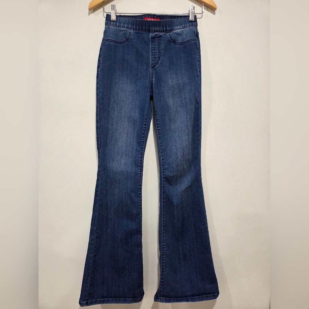 Guess Dark Blue Flare Women's Jeans Size 25 Boho Chic Versatile